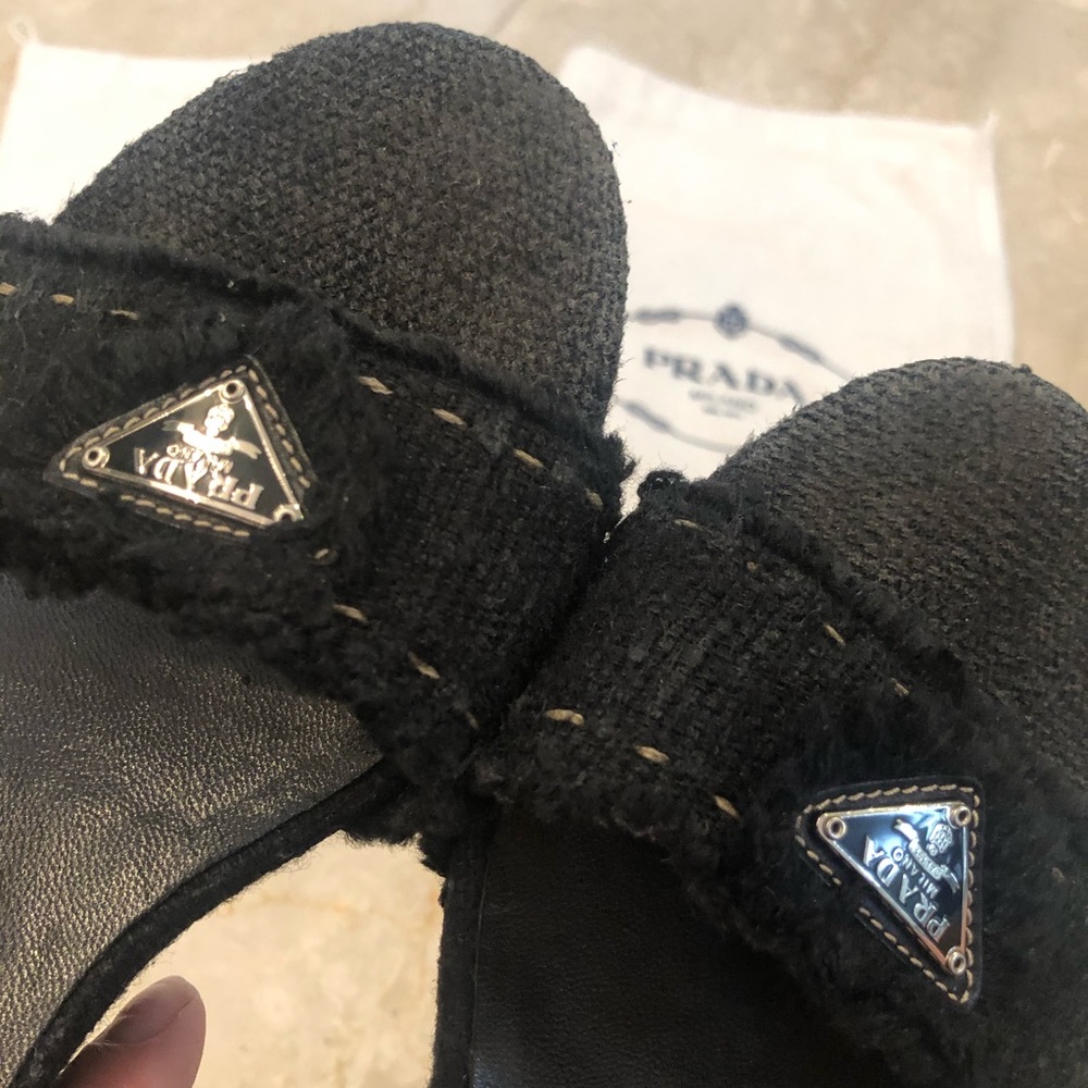 Prada Black Wedge Sandel SZ 8